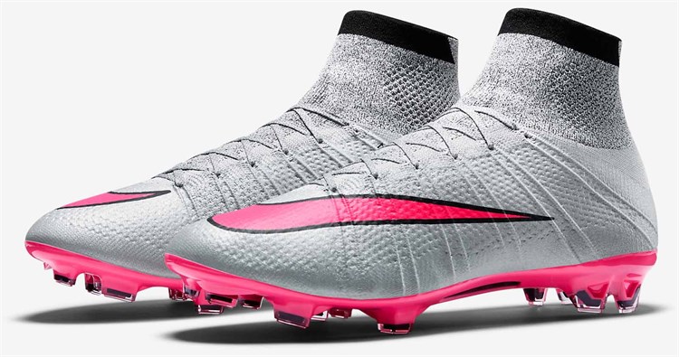 Zilver -roze -Nike -mercurial -superfly -voetbalschoenen