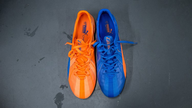 Blauw oranje Puma evoSPEED Trick voetbalschoenen -